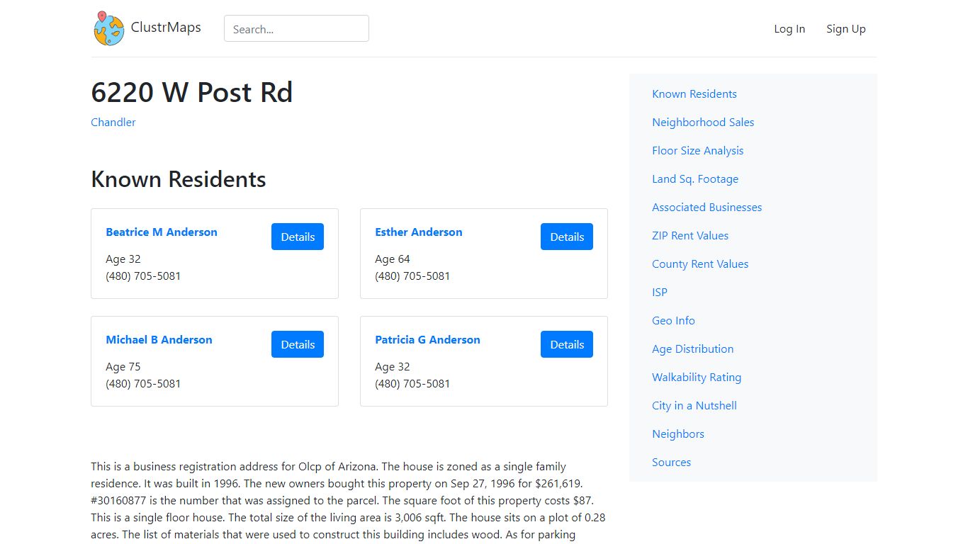 6220 W Post Rd, Chandler, AZ - Olcp of Arizona Public Records